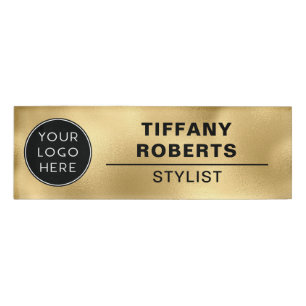 Gold Imitats Metallic Company Logo Namenschild