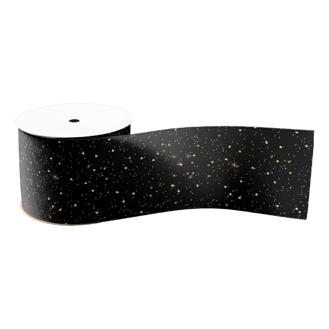 Gold-imitierender Glitter und Funken Ripsband (Spule)