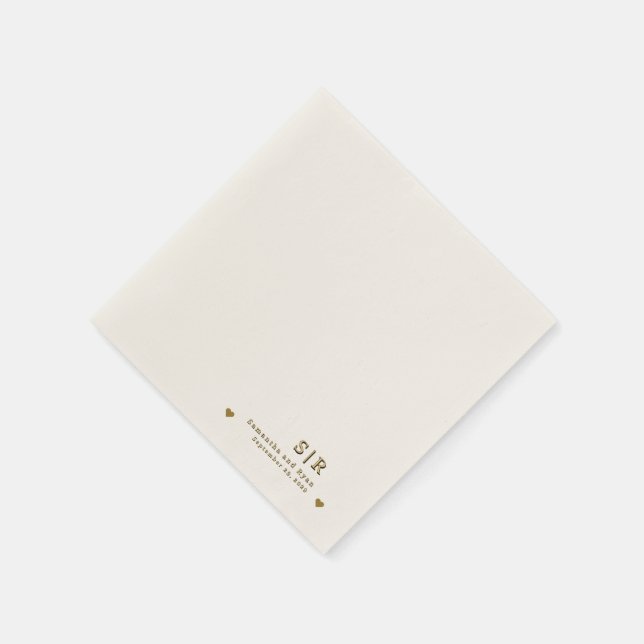 Gold in Beige Minimalistische Papiertücher Serviette (Ecke)