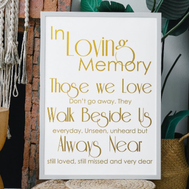 Gold in Love Memory Wedding Sign Poster (Von Creator hochgeladen)