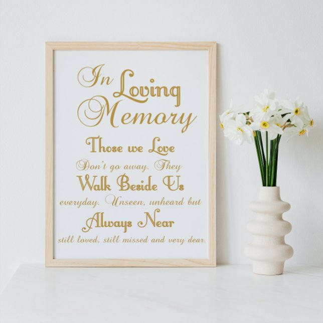 Gold in Love Memory Wedding Sign Poster (Von Creator hochgeladen)