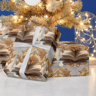 "Gold in Study" Geschenkpapier