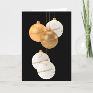 GOLD IN WHITE ORNAMENTS CHRISTMAS KARTE FÜR JEDEN