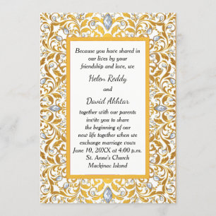 Gold Indian Hindu Hochzeitseinladung Einladung
