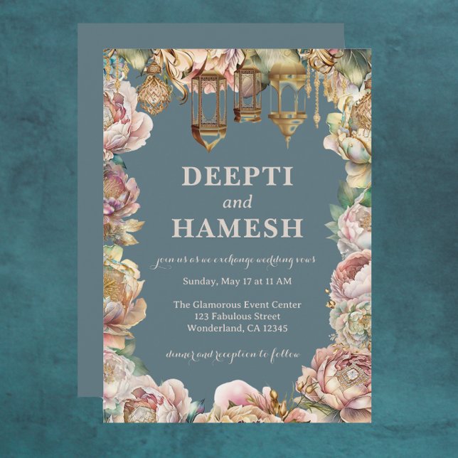 Gold Indian Mehndi Arabian Nights Pastel Einladung (Von Creator hochgeladen)