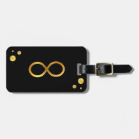 Gold Infinity Symbol & Golden Confetti auf schwarz