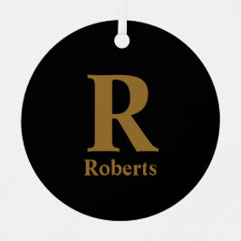 Gold Initial/Vorname/Familienname auf schwarz Ornament Aus Metall