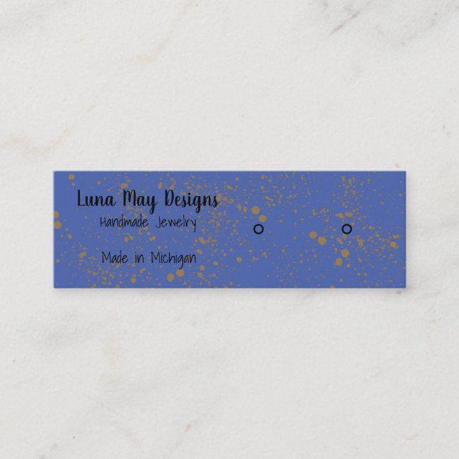 Gold Ink SplatterJuwelier Display Business Card Mini Visitenkarte (Vorderseite)