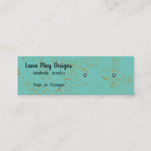 Gold Ink Spritzer Schmuck Display Business Card Mini Visitenkarte