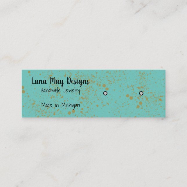Gold Ink Spritzer Schmuck Display Business Card Mini Visitenkarte (Vorderseite)