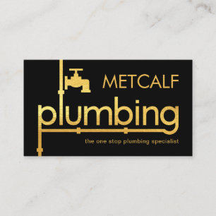 Gold Installateur Klempner Rohrleitungsschild Visitenkarte