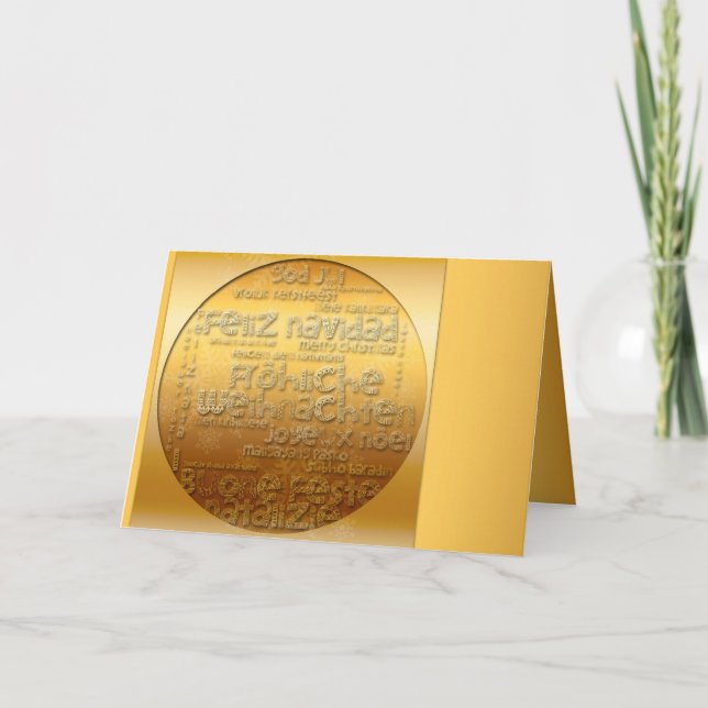Gold International Weihnachten Navidad Gruß (Vorderseite)