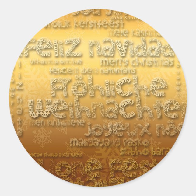 Gold International Weihnachten Navidad R Sticker (Vorderseite)