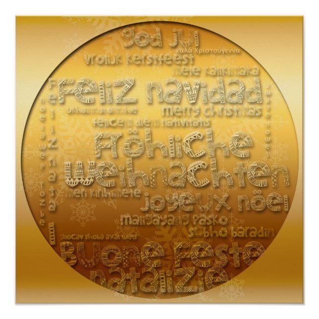 Gold International Weihnachten Navidad Xmas Poster (Vorderseite)