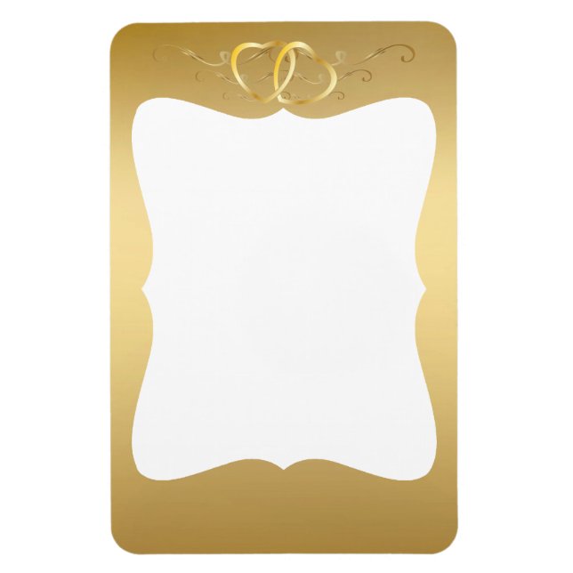 Gold Intertwined Hearts Foto Magnet (Vertikal)