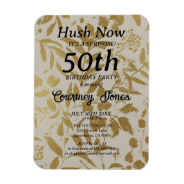 Gold Ivory Botanische 50. Geburtstag 2.0 Magnet