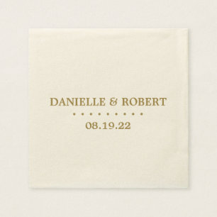 Gold   Ivory Custom Wedding Monogram Paper Napkin Serviette