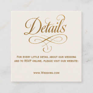 Gold & Ivory QR Hochzeitsdetails Karte