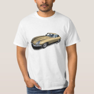 Gold Jaguar XKE Vintage Sportwagen T-Shirt