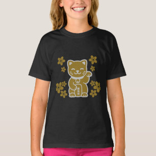 Gold Japanisch Maneki-neko T-Shirt