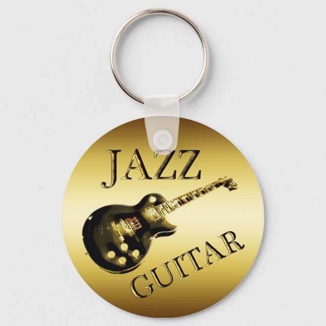 GOLD JAZZ GUITAR SCHLÜSSELANHÄNGER (Vorderseite)