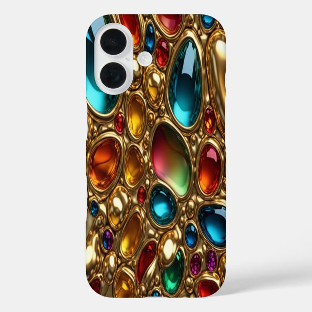Gold & Jewels #28 - iPhone 16 Hüllen (Rückseite)