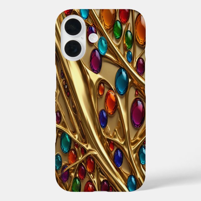Gold & Jewels #36 - iPhone 16 Hüllen (Rückseite)
