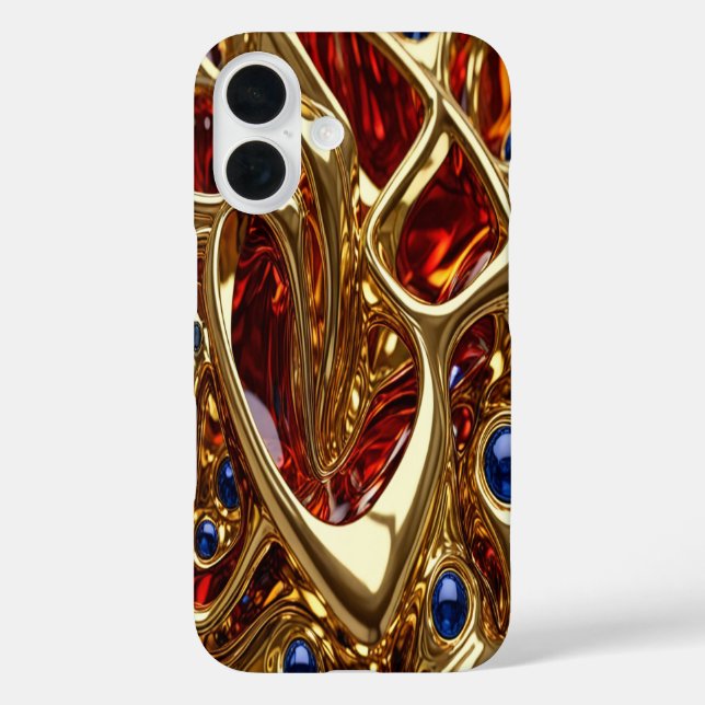Gold & Jewels #37 - iPhone 16 Hüllen (Rückseite)