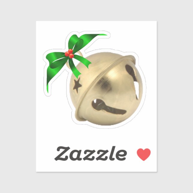 Gold Jingle Bell Aufkleber (Blatt)