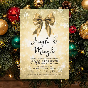 Gold Jingle & Mingle Weihnachtsfeier Winter Wonder Einladung