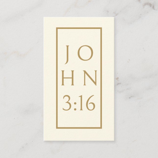 GOLD John 3:16 Gospel Tract Visitenkarte (Vorderseite)