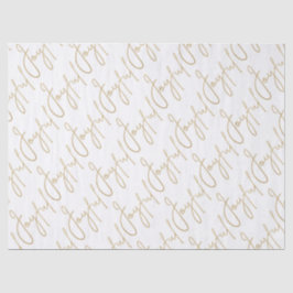 Gold JOYFUL Script on White Seidenpapier