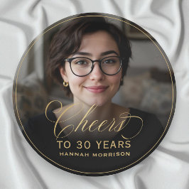 Gold jubelt auf 30 Jahre Foto zum Geburtstag Pappteller