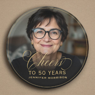 Gold jubelt auf 50 Jahre Custom Foto Geburtstag Pappteller
