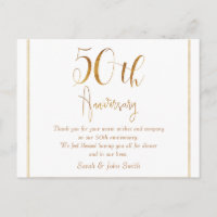 Gold Jubiläumskalligraphie Danke Postcard