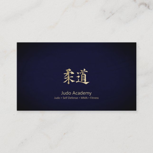 Gold Judo Kanji Business Card Visitenkarte (Vorderseite)