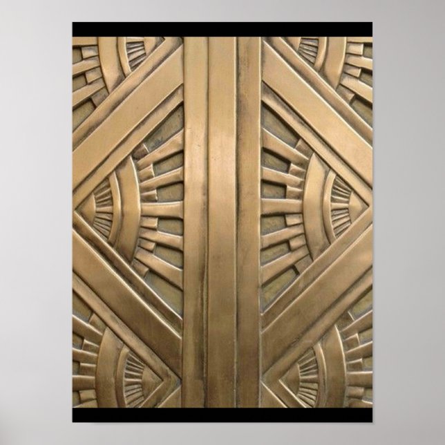Gold, Jugendstil, Deko, Vintag, chic, elegant,vi Poster (Vorne)