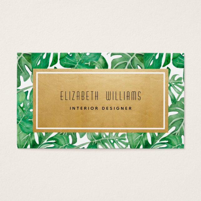 Gold Jungle Interior Designer Business Cards (Vorderseite)