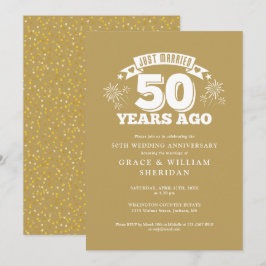 Gold just Married 50. Wedding Jubiläum Einladung