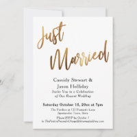 Gold just Married Bokeh Black Back Empfang