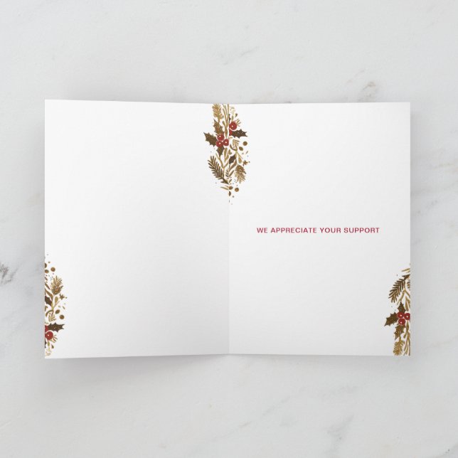 Gold Justice Scale Holly Wreath Anwalt Weihnachten (Innenseite)