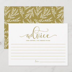 Gold-Kalligrafie-Förderung für die Braut Hinweiskarte