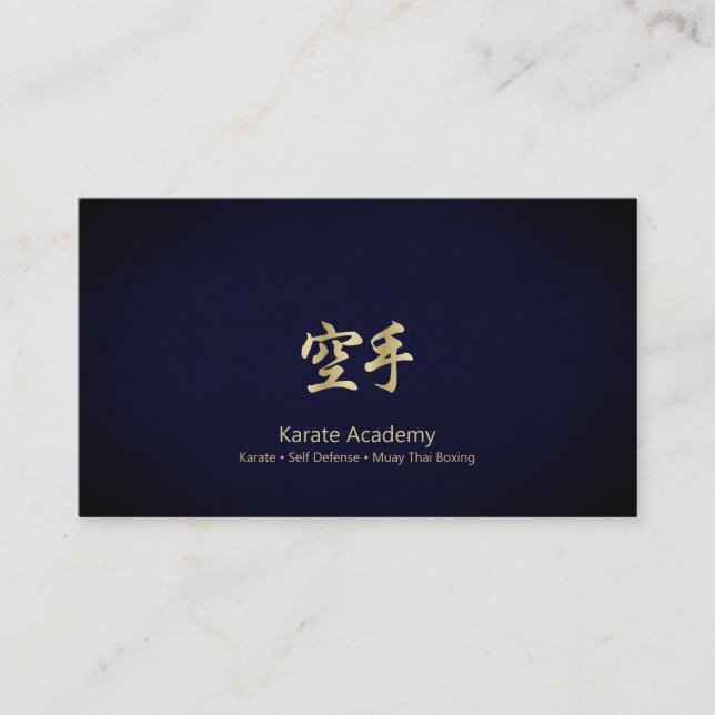 Gold Karate Kanji Business Card Visitenkarte (Vorderseite)