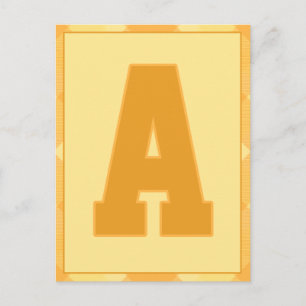 Gold Kariert Letter "A" Typografy Banner Card Postkarte