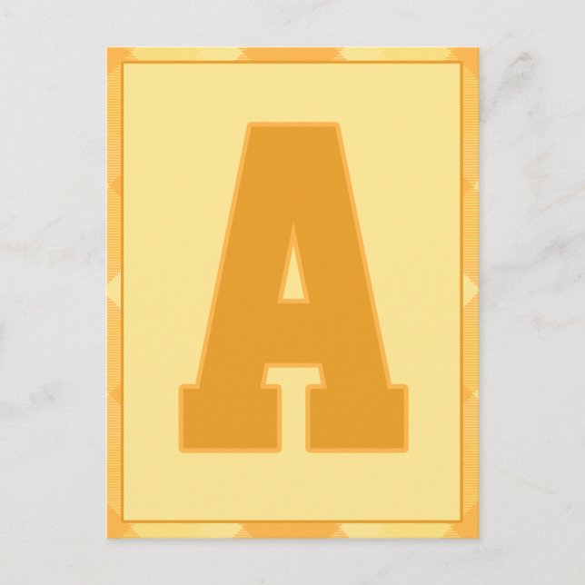 Gold Kariert Letter "A" Typografy Banner Card Postkarte (Vorderseite)