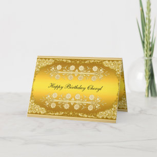 Gold Karte "Alles Gute zum Geburtstag"