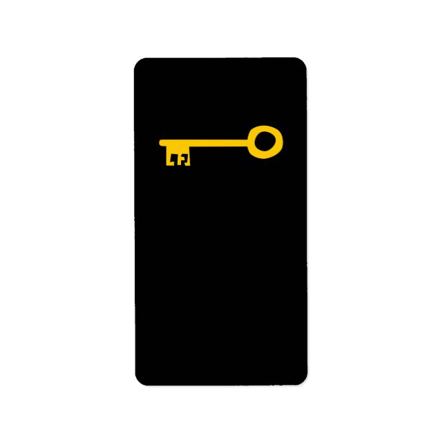 Gold Key auf schwarz. Custom Adressaufkleber (Vorne)