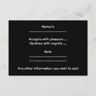 Gold Key auf schwarz. RSVP Karte