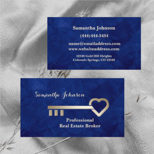 Gold Key Imperial Blue Real Anwesen Business Card Visitenkarte