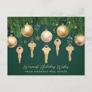 Gold Keys Logo Real Anwesen Urlaubspostkarte Feiertagspostkarte